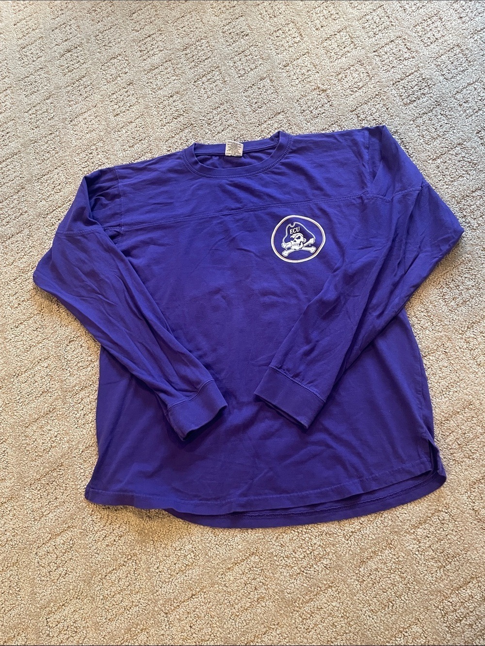 Pressbox Purple Long Sleeve Tee with ECU Logo